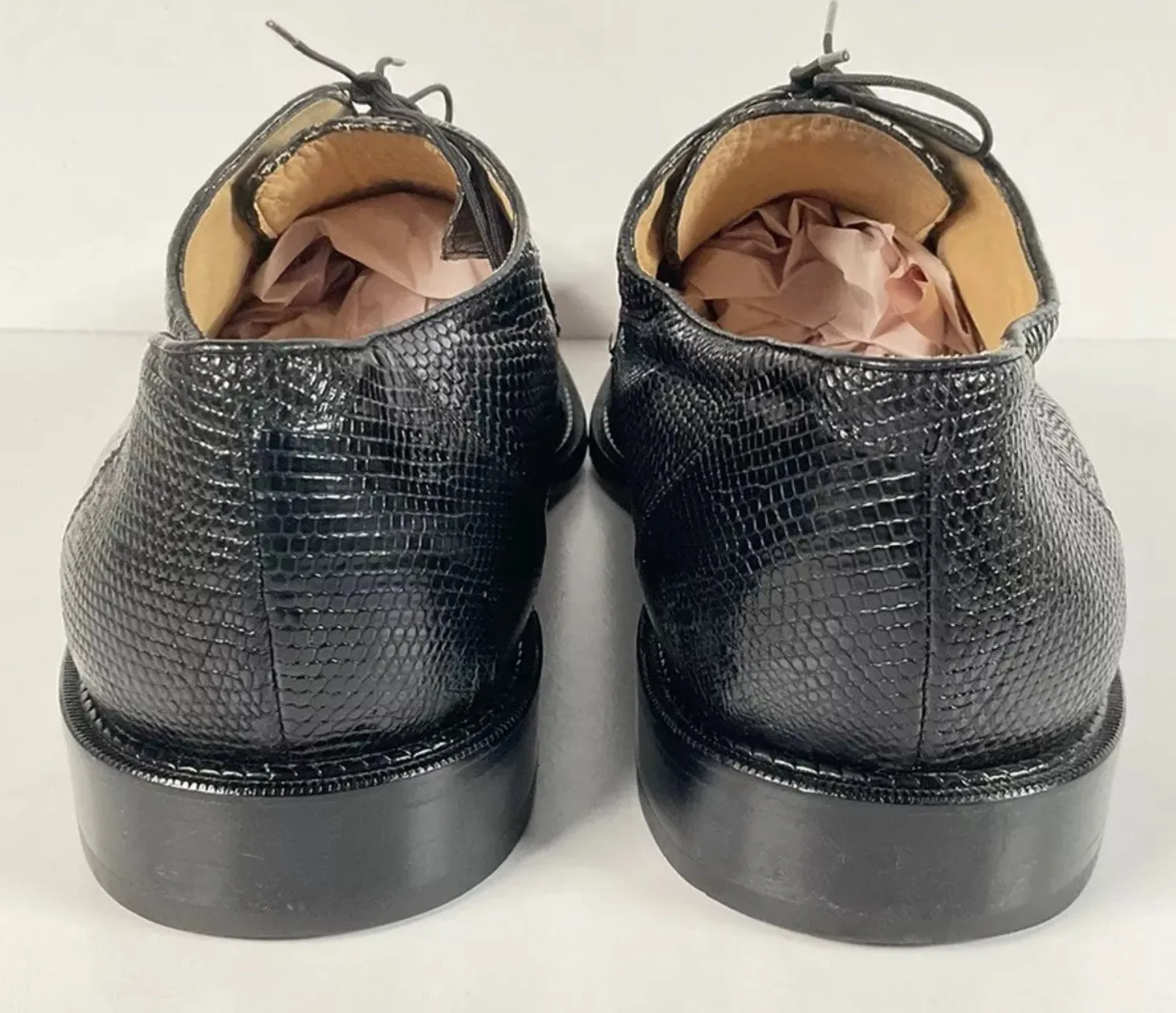 Studio Belvedere Derby Lizard Loafers 15 Hand Made Moc Toe