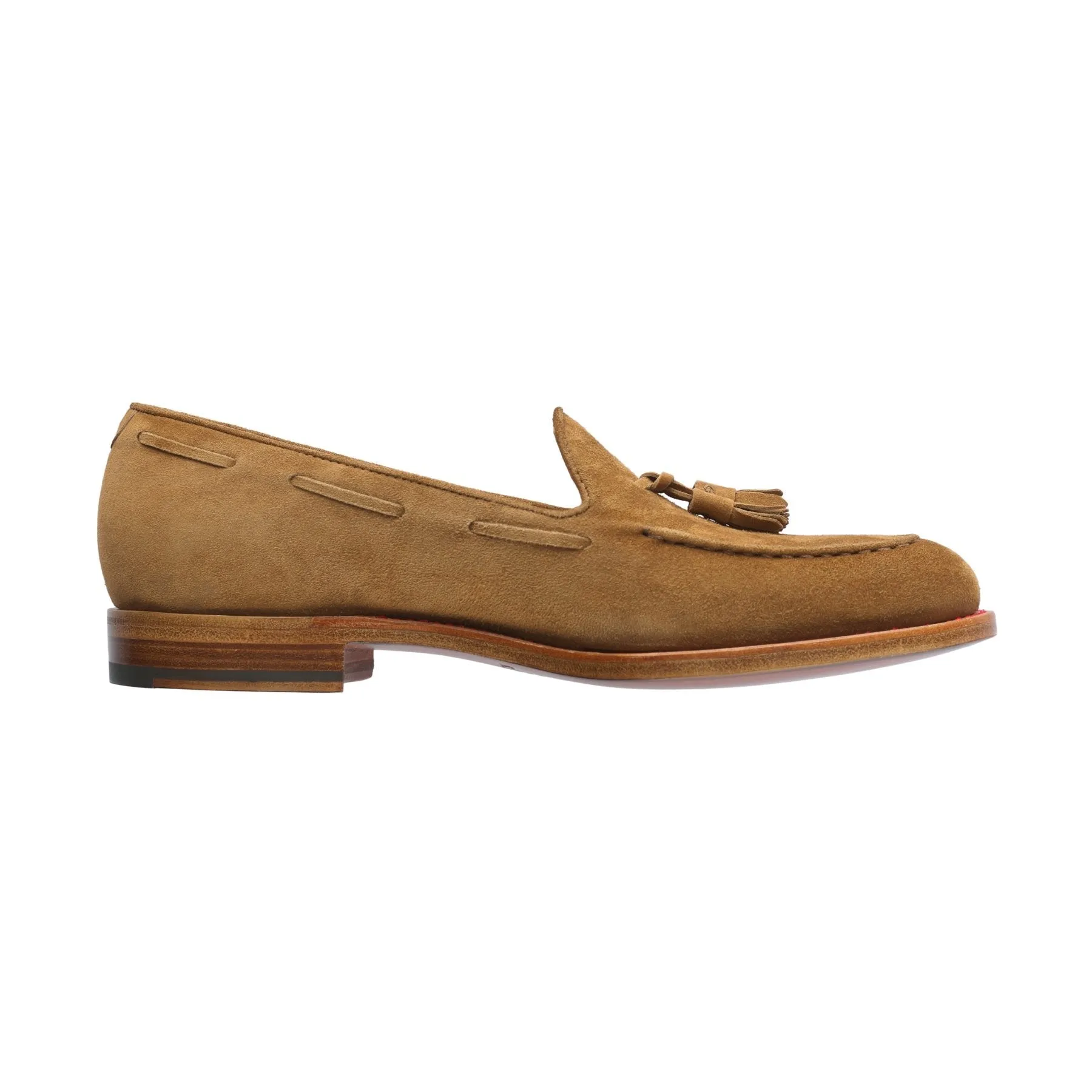 Suede Tassel Loafer in Light Brown