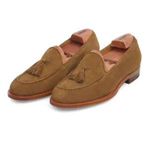 Suede Tassel Loafer in Light Brown