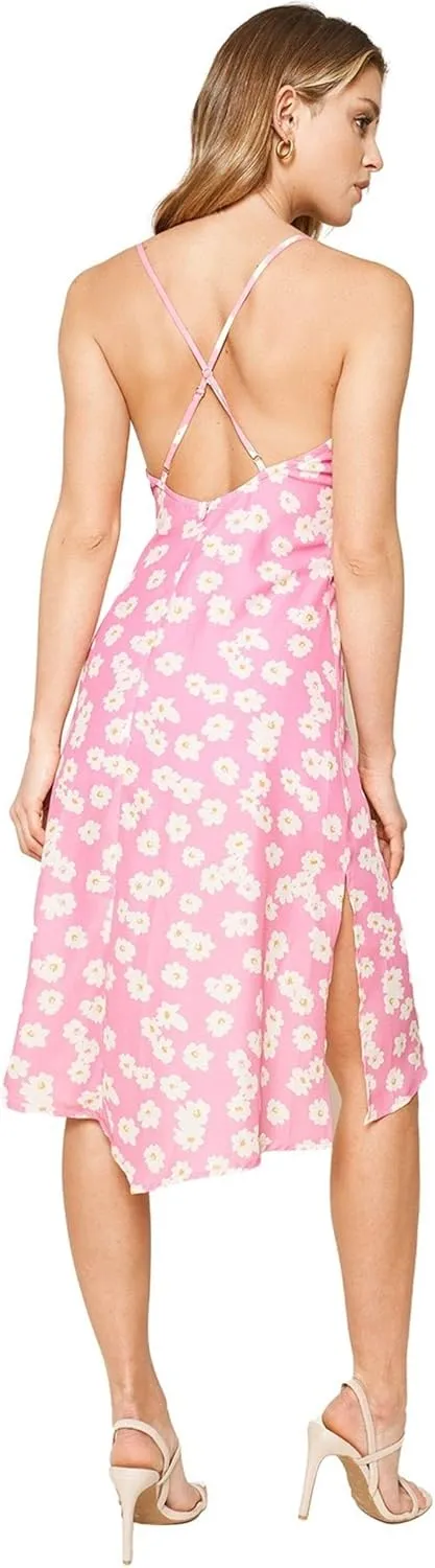 Sugar Lips Women's Yasmina Floral Print Cowl Neck Slip Dress