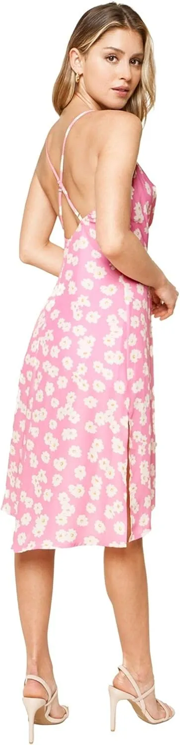 Sugar Lips Women's Yasmina Floral Print Cowl Neck Slip Dress