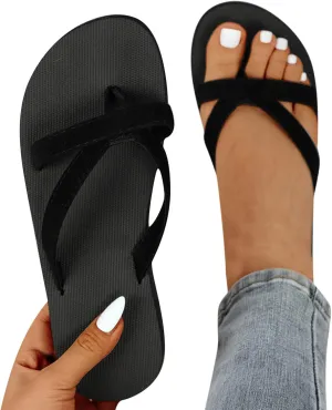 Summer Sandals for Women 2023 Flat Lightweight Non Slip Flip Flops Casual Open Toe Slides Slippers Beach Shoes