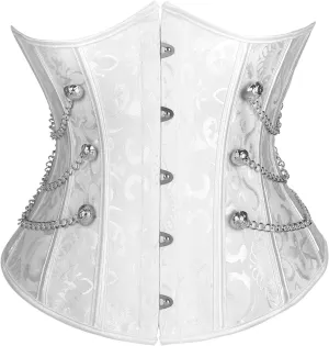 SUOSDEY Corset Tops for Women Vintage Floral Lace Up Corset Gothic Overbust Corset Bustier Lingerie