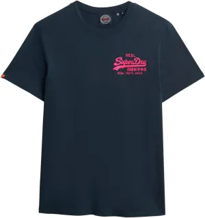 Superdry Men's Embroidered Relaxed T-Shirt, Eclipse Navy