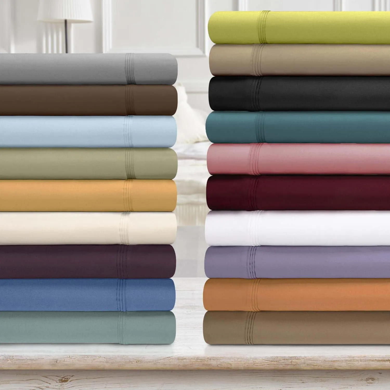 Superior Egyptian Cotton 4 Piece Sheet Set, 650 Thread Count, Modern Design, Sustainable Sheets, Ultra-Soft Basics, Solid, Deep Pocket Fitted Sheet, Flat Sheet, Pillowcases, Queen, Ivory