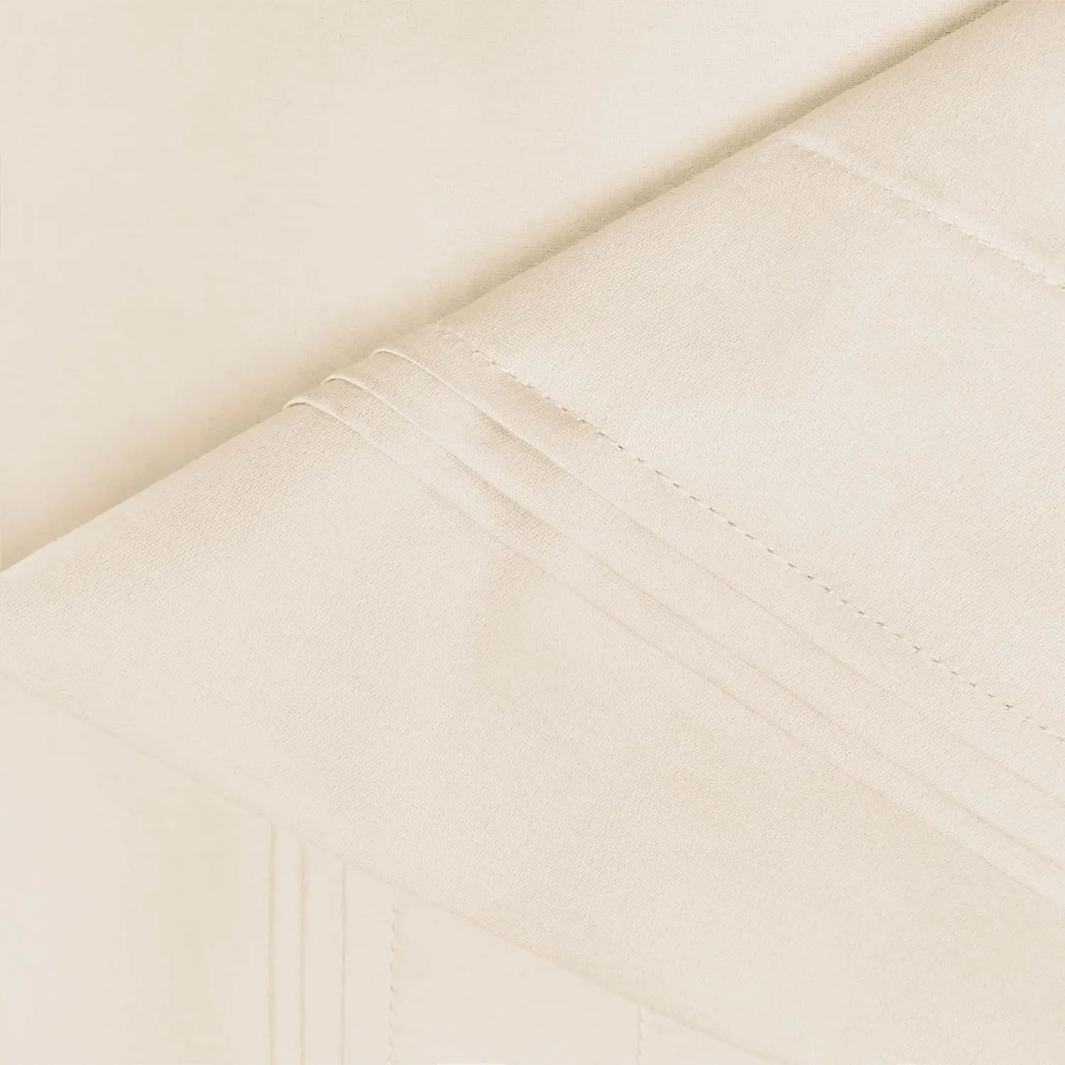 Superior Egyptian Cotton 4 Piece Sheet Set, 650 Thread Count, Modern Design, Sustainable Sheets, Ultra-Soft Basics, Solid, Deep Pocket Fitted Sheet, Flat Sheet, Pillowcases, Queen, Ivory