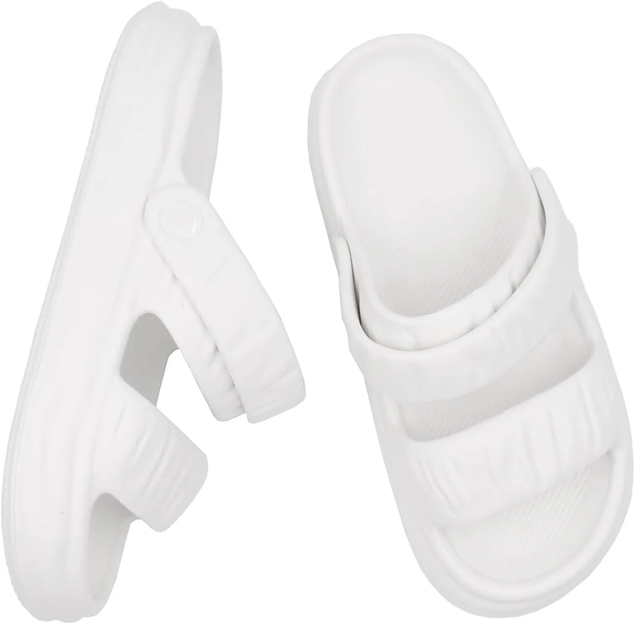 SUSHAN Women Pillow Slippers with Soft Thick Sole Cloud Slides Bathroom Non-Slip Shower Sandals Open Toe House Shoes