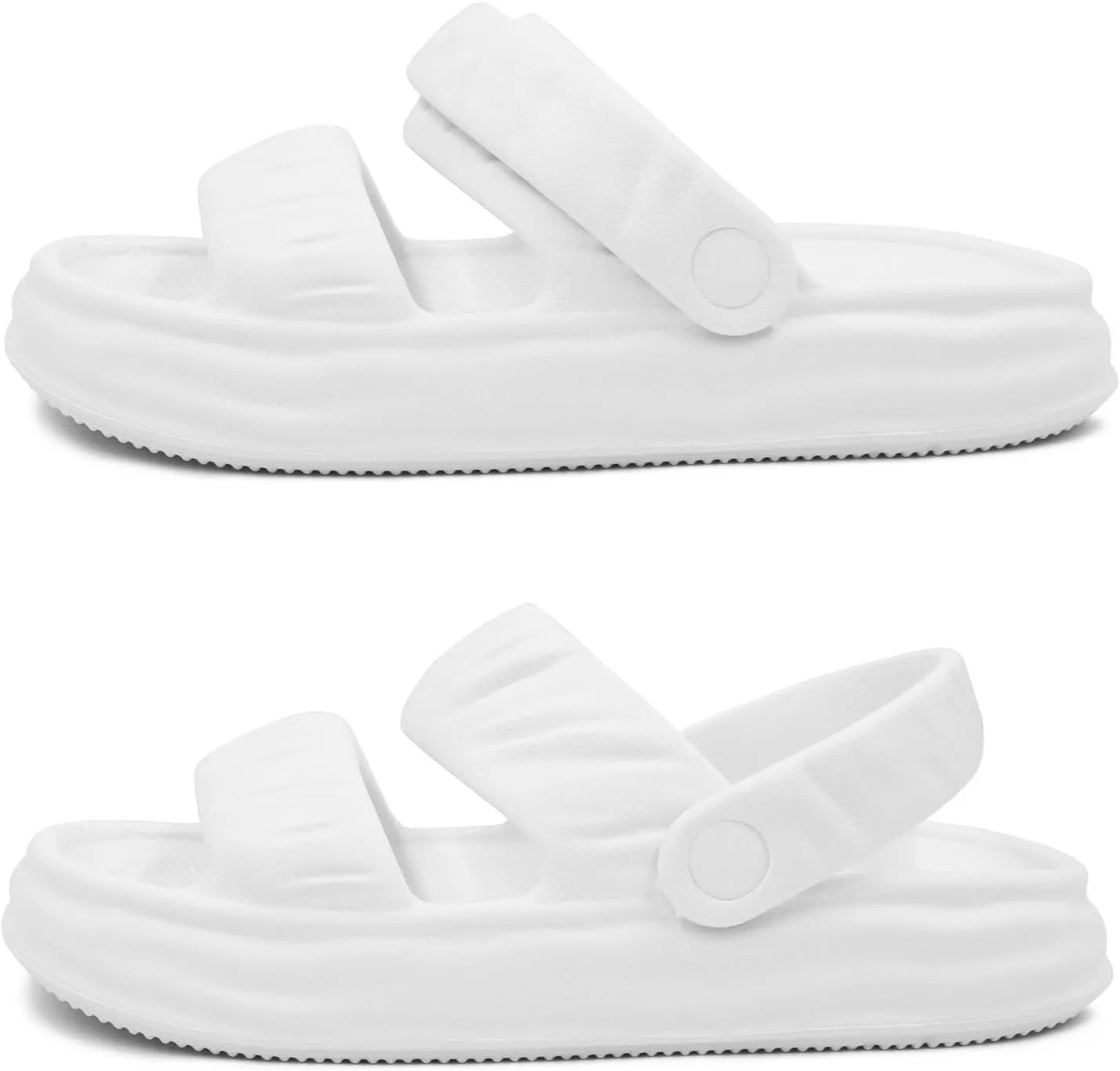 SUSHAN Women Pillow Slippers with Soft Thick Sole Cloud Slides Bathroom Non-Slip Shower Sandals Open Toe House Shoes