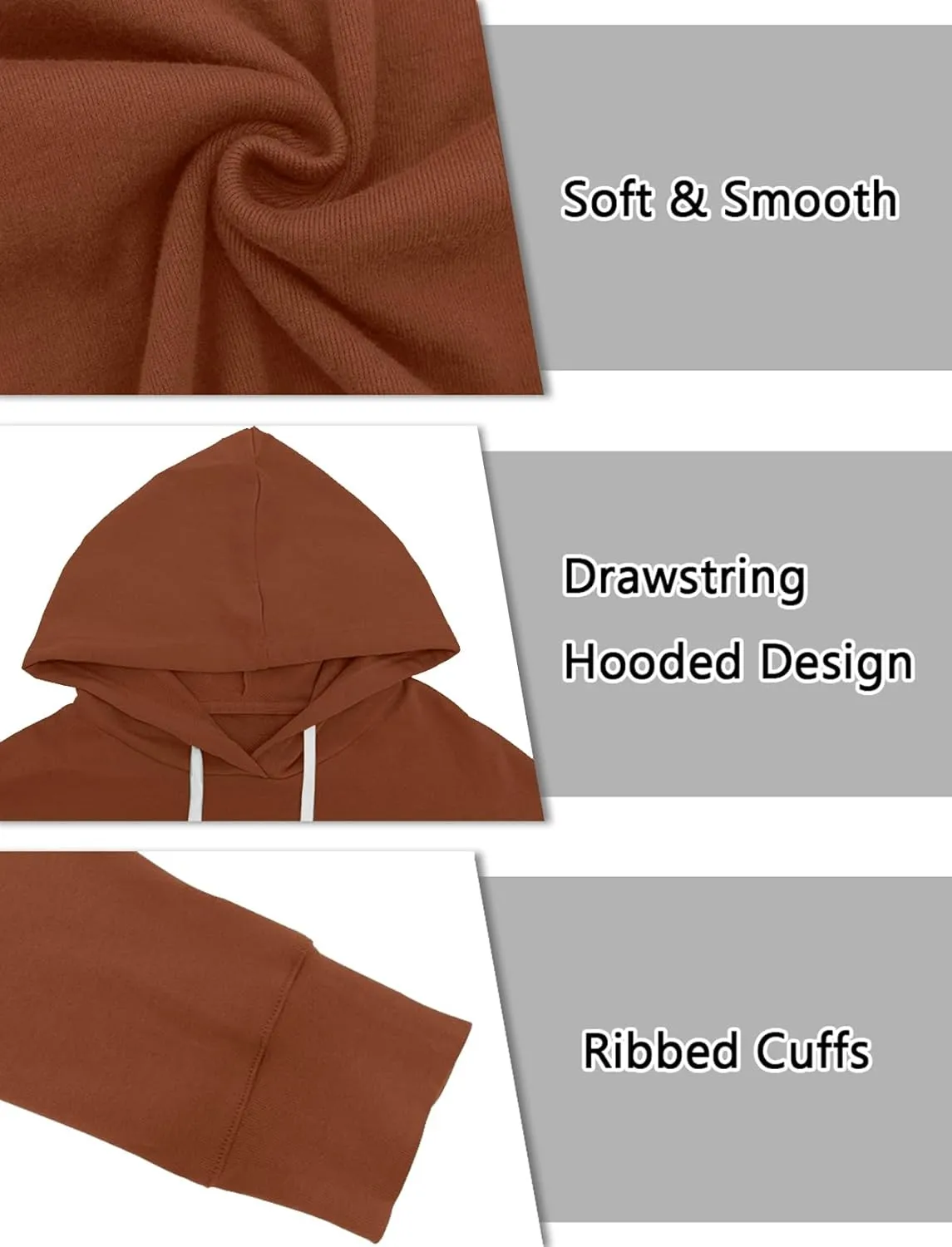 Syellowafter Women Casual Hoodie Long Sleeves Fashion Pullover Loose Fit Tunic Winter Tops Comfy Shirts
