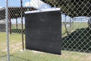 Tap® Portable Plyo Mat (Improved with Steel STIFFNER for Extra Durability) for Baseball, Used with Soft-Shell Weighted Balls, Used on Chain-Link Fences