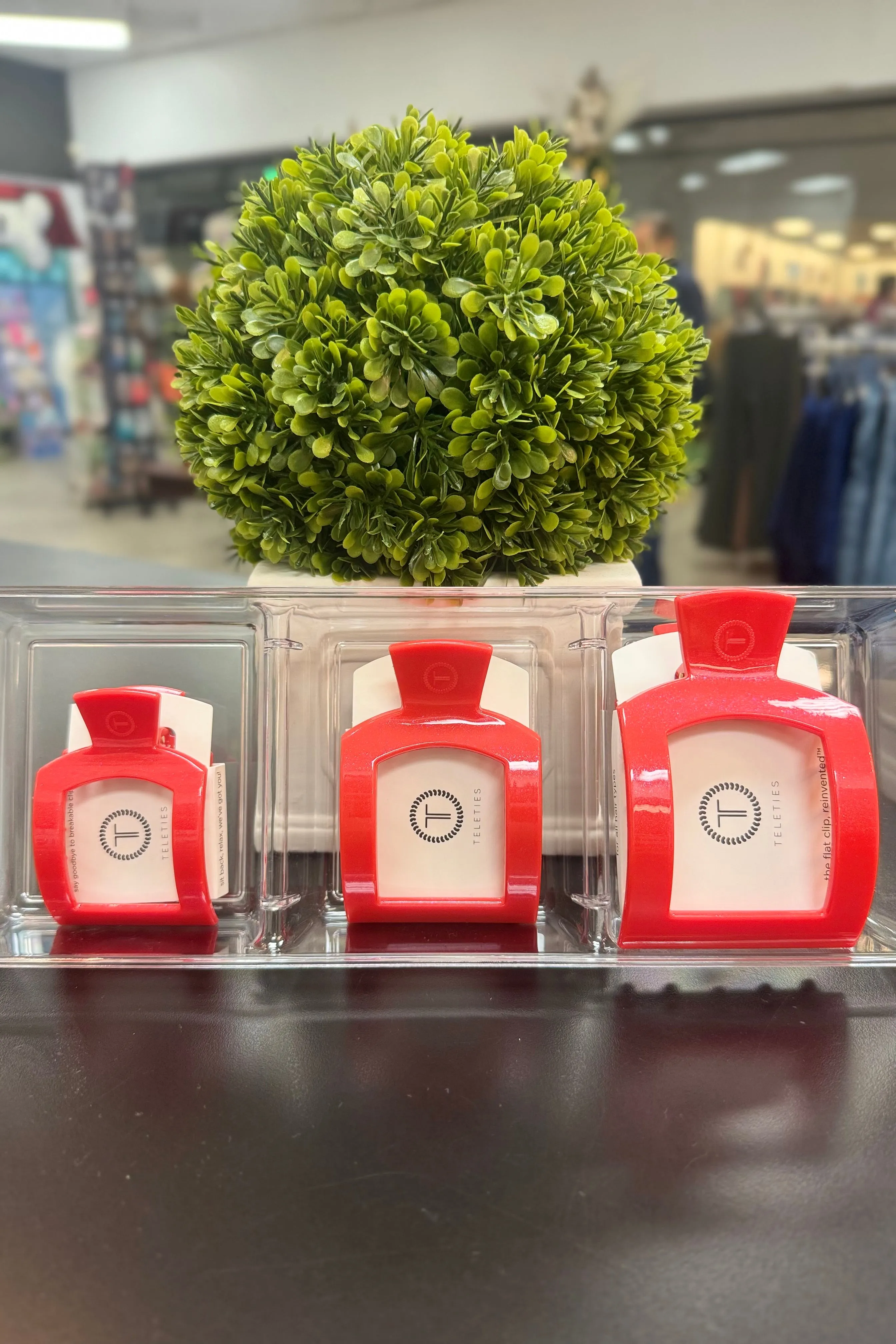 Teleties Rudolph Red Square Flat Hair Clip (Choose your size)