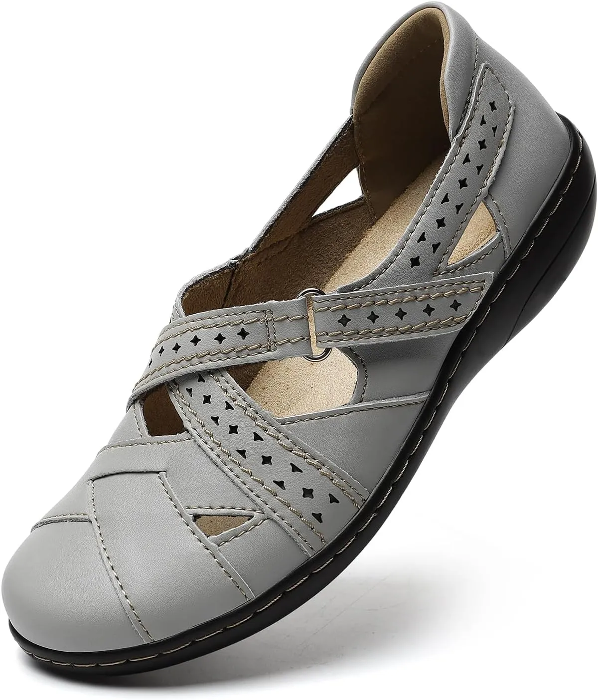 TERRIKAT Women's Casual Loafers Cute Slip On Comfort Walking Flats Leather Driving Moccasins Fashion Closed Toe Boat Shoes