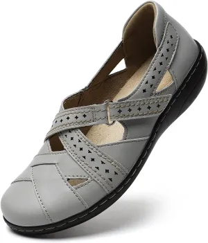 TERRIKAT Women's Casual Loafers Cute Slip On Comfort Walking Flats Leather Driving Moccasins Fashion Closed Toe Boat Shoes