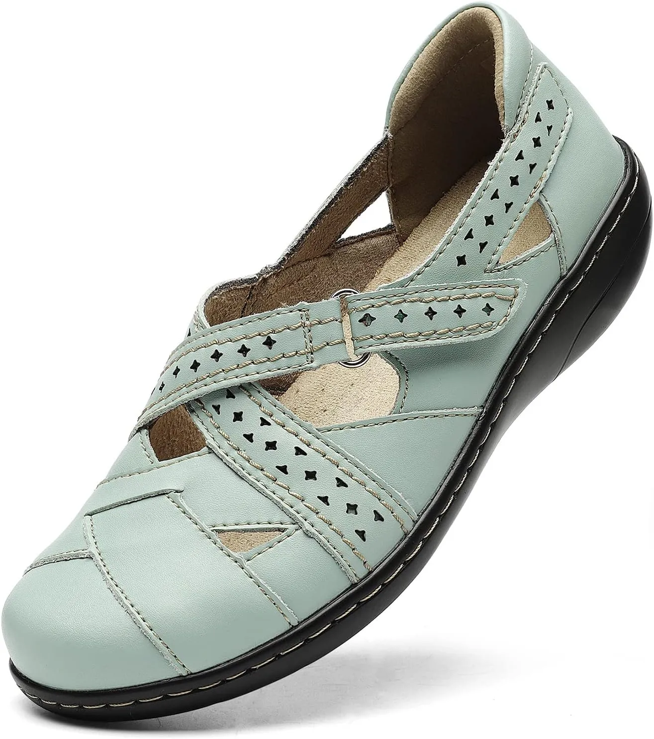 TERRIKAT Women's Casual Loafers Cute Slip On Comfort Walking Flats Leather Driving Moccasins Fashion Closed Toe Boat Shoes