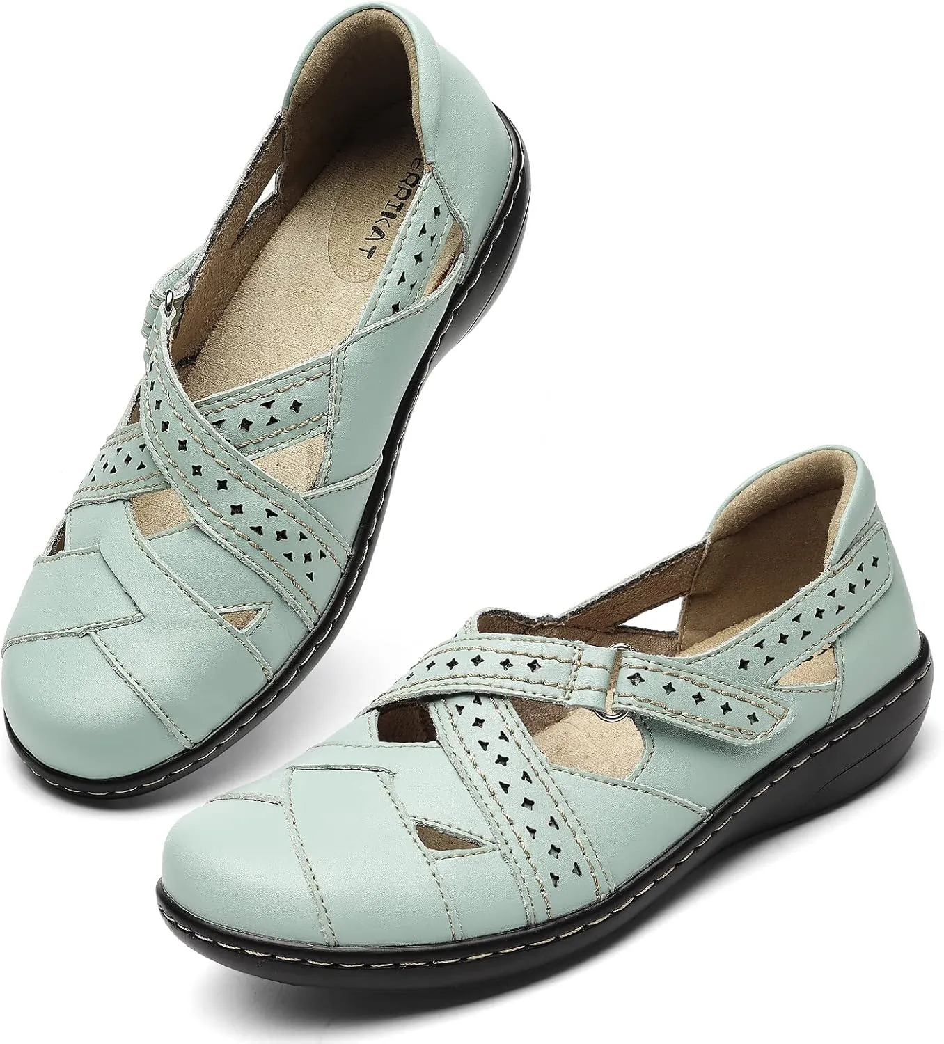 TERRIKAT Women's Casual Loafers Cute Slip On Comfort Walking Flats Leather Driving Moccasins Fashion Closed Toe Boat Shoes