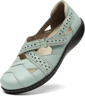 TERRIKAT Women's Casual Loafers Cute Slip On Comfort Walking Flats Leather Driving Moccasins Fashion Closed Toe Boat Shoes