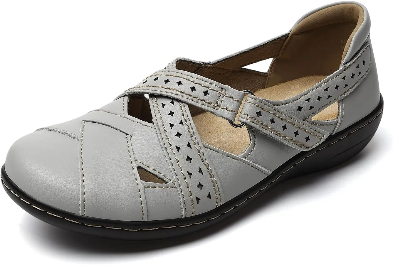 TERRIKAT Women's Casual Loafers Cute Slip On Comfort Walking Flats Leather Driving Moccasins Fashion Closed Toe Boat Shoes