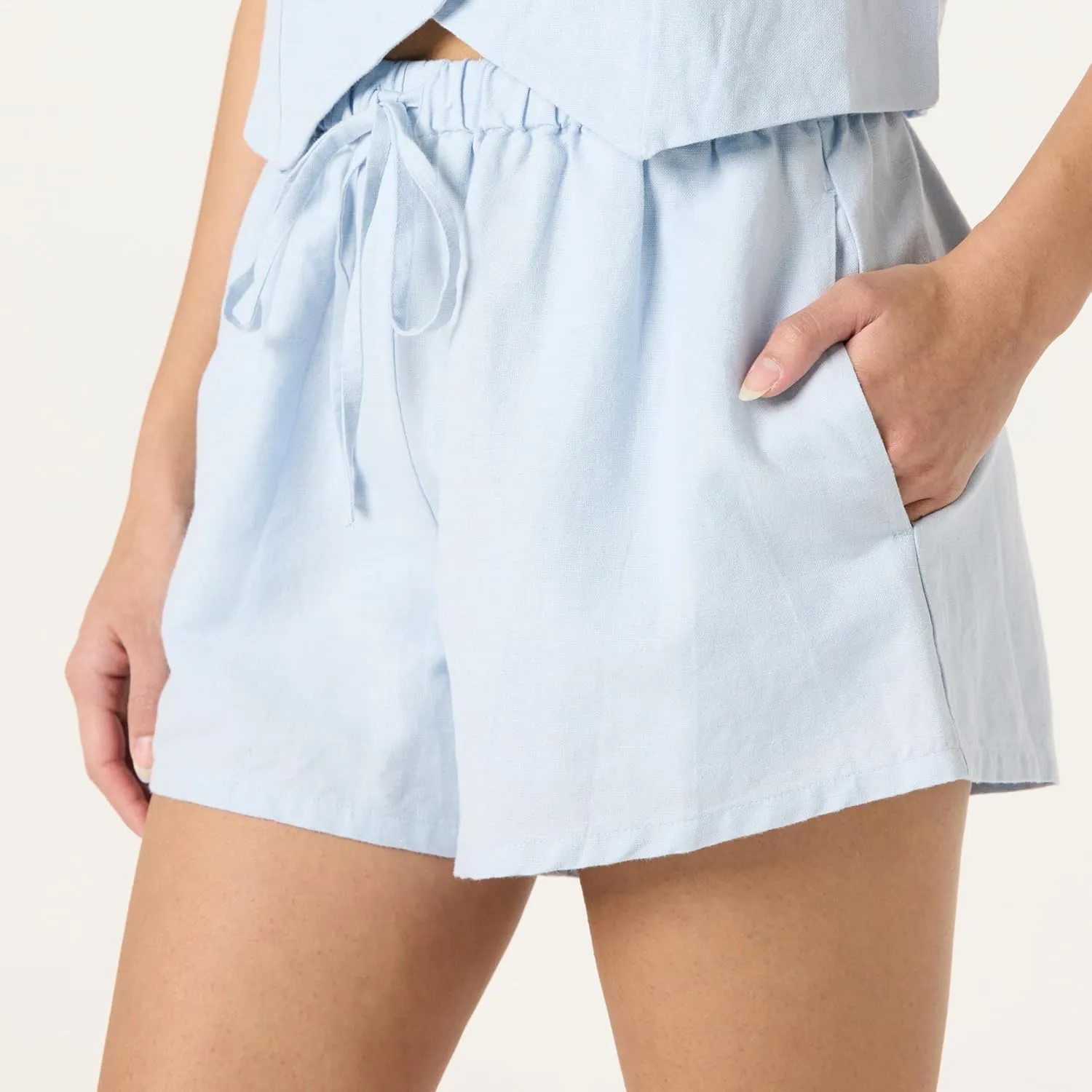 The Drop Women's Emilie Relaxed Pull-on Linen Shorts