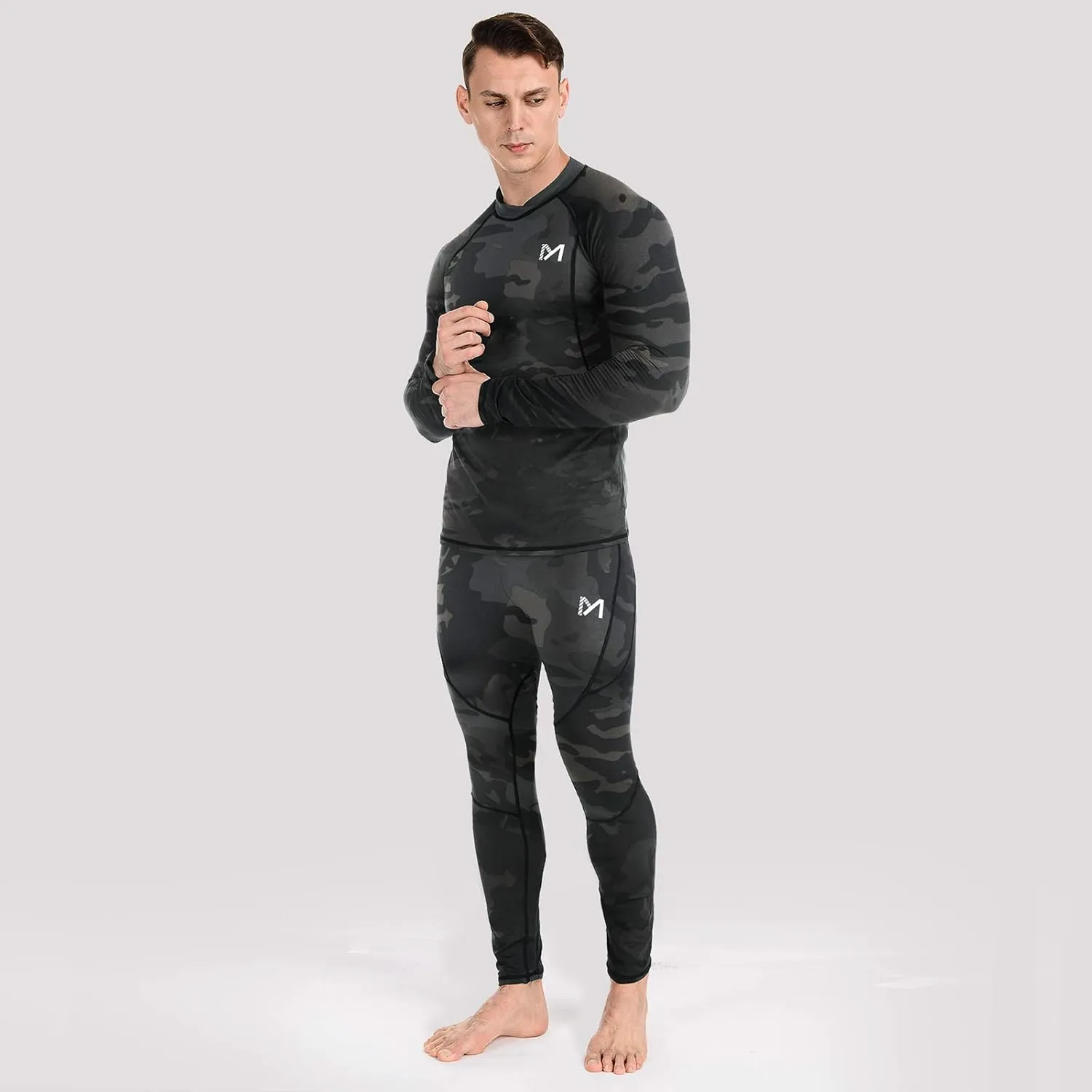 Thermal Underwear for Men, Winter Gear Long Johns Base Layer Top and Bottom Set for Skiing Running