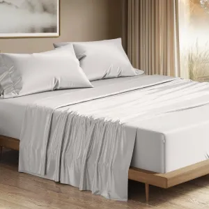 THREAD SPREAD 100% Egyptian Cotton Sheets Queen Size - 1200 Thread Count 4 PC Queen Sheet Set Egyptian Cotton, Sateen Luxury Sheets Queen Size, High Thread Count Sheets, 17" Deep Pocket - Light Grey
