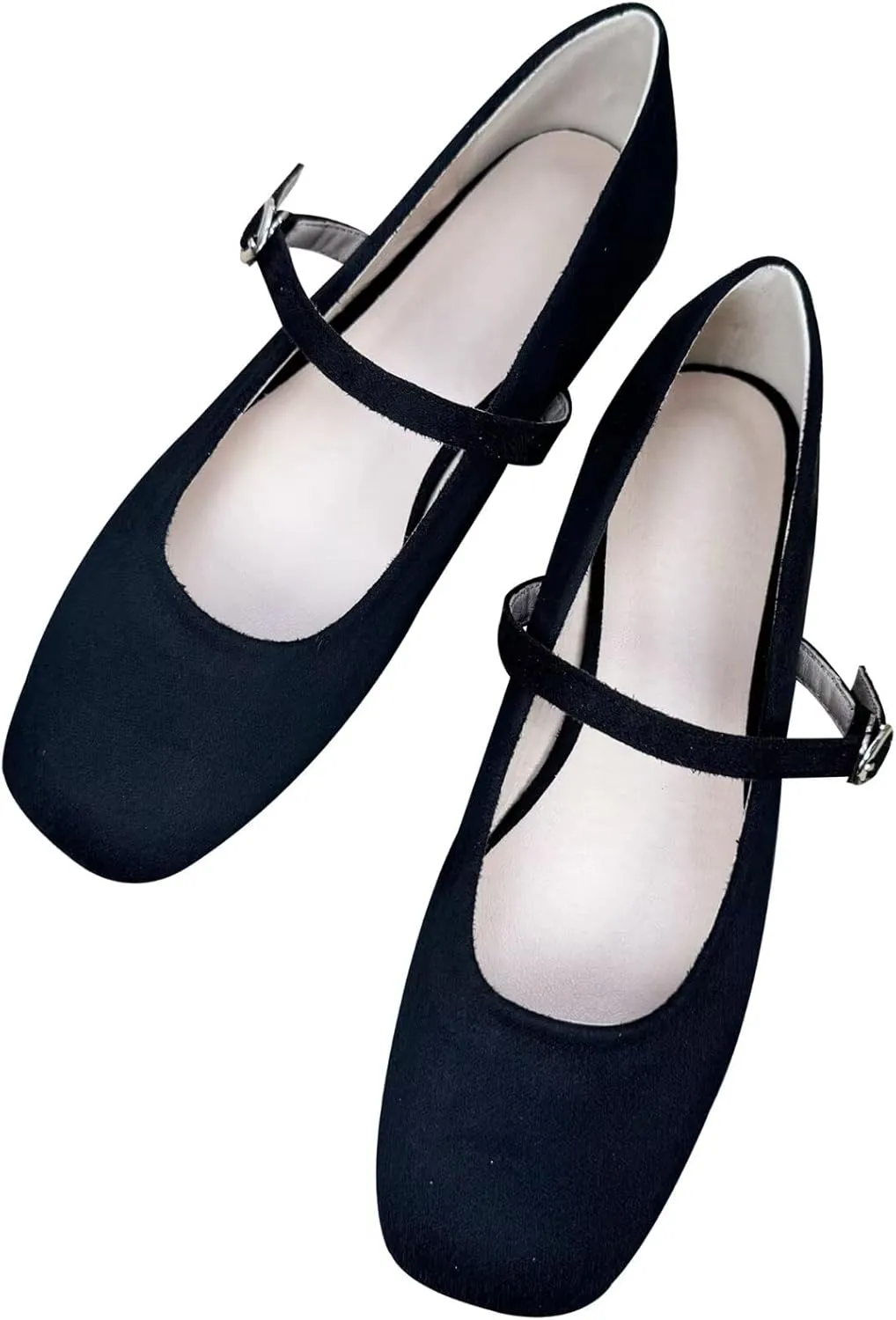 TN TANGNEST Women's Leather Flats Comfortable Square Toe Dress Flats Retro Soft Mary Jane Flats