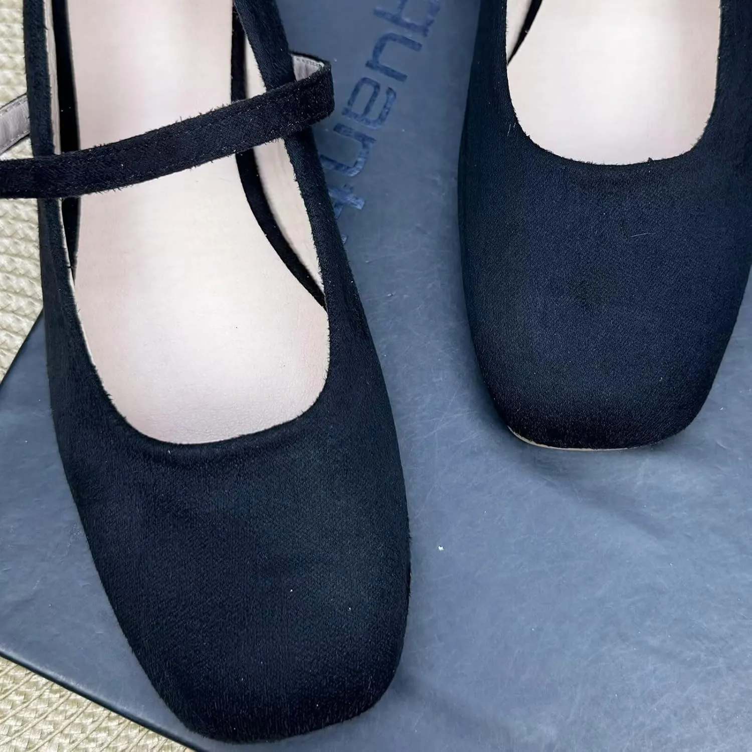 TN TANGNEST Women's Leather Flats Comfortable Square Toe Dress Flats Retro Soft Mary Jane Flats
