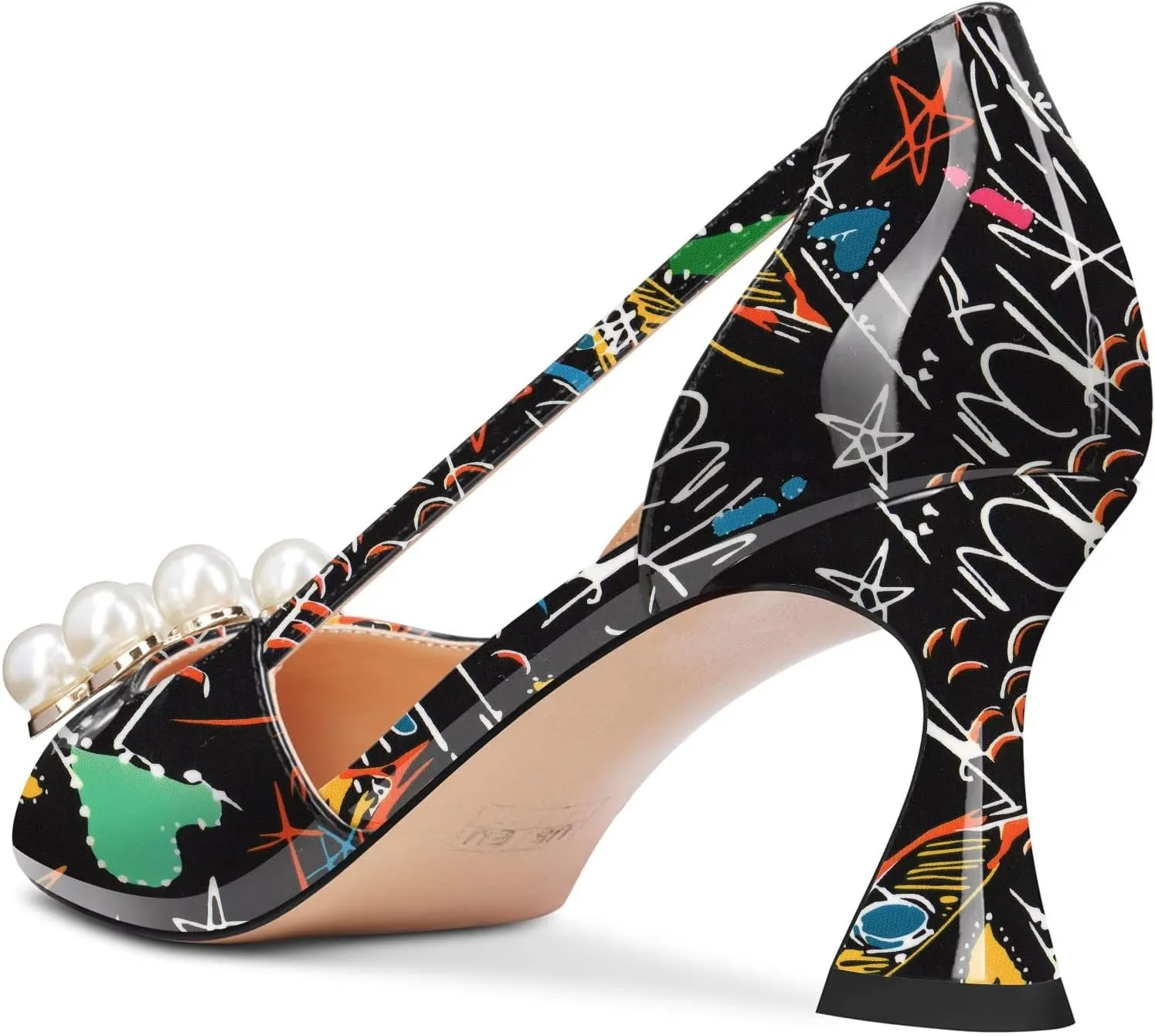 TNYNFBEB Women Chunky Block Mid Heel Close Pointed Toe Pumps Slip-on Rhinestone Crystal Party Cute 2.6 Inches Heels