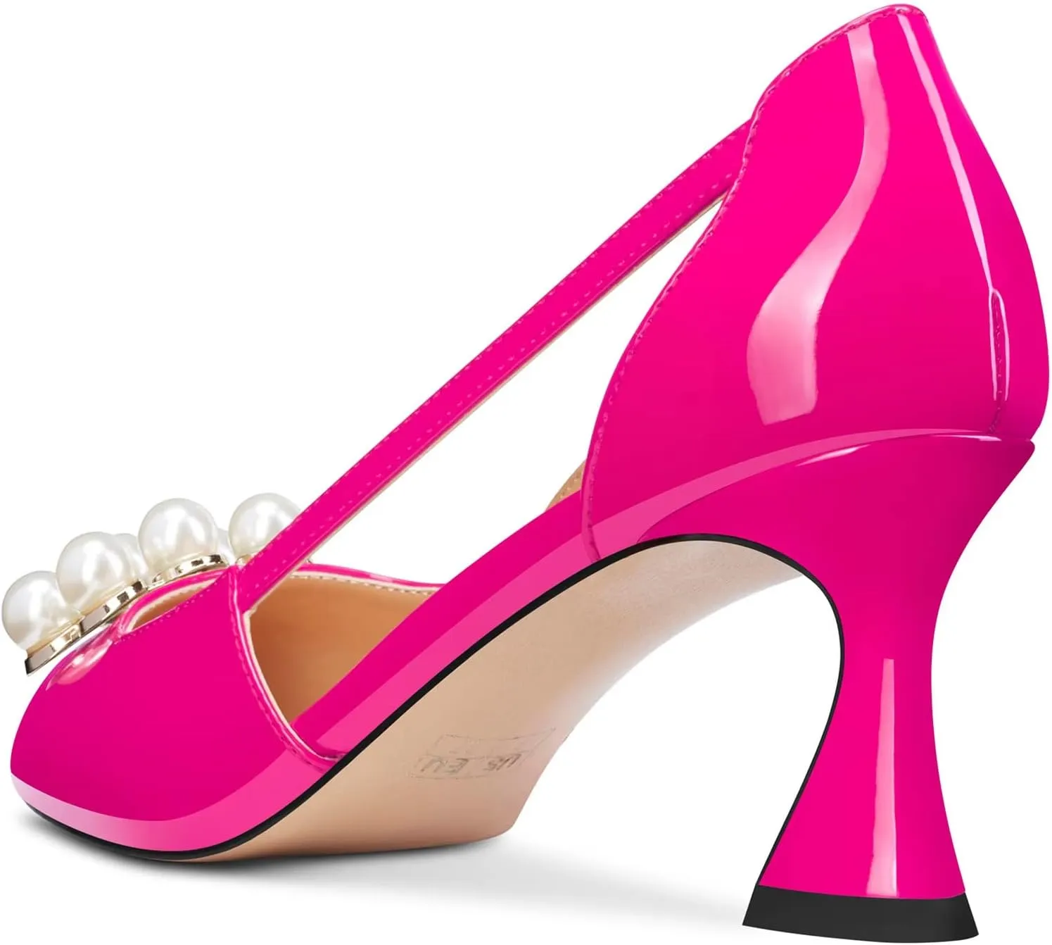 TNYNFBEB Women Chunky Block Mid Heel Close Pointed Toe Pumps Slip-on Rhinestone Crystal Party Cute 2.6 Inches Heels