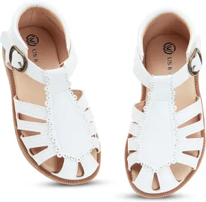 Toddler Girls Sandals Soft Closed Toe Princess Dress Flat Sandals Summer Shoes