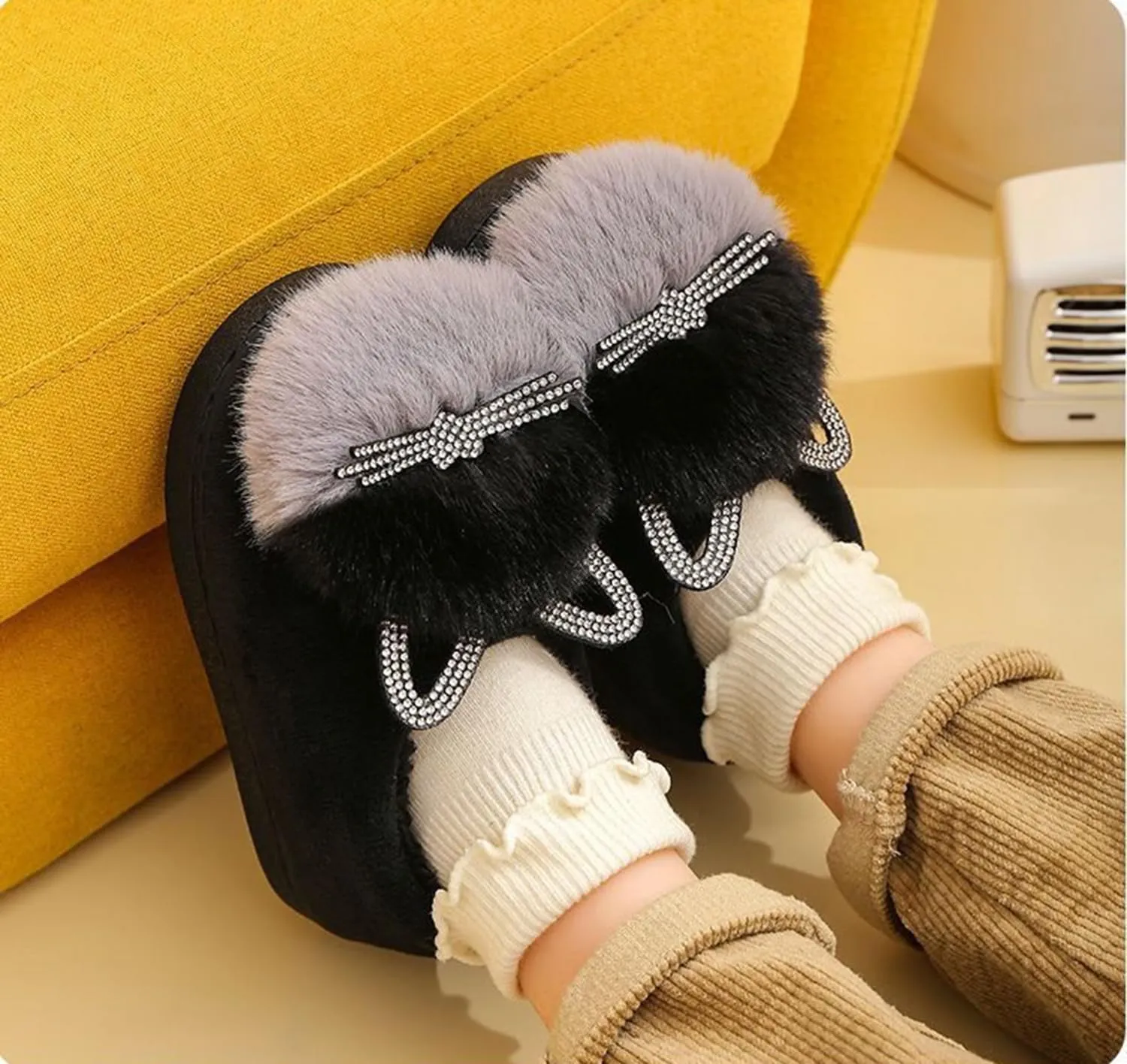 Toddler Slippers Fuzzy Girls Kids Slippers Cute Cat House Slipper Fluffy Slipper Cartoon Plush Slipper Winter Warm Kids Shoes, F-GY-CTX020