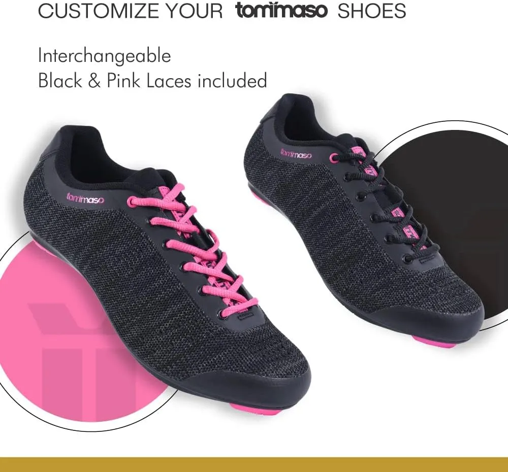 Tommaso Pista SPD & Peloton Shoes for Women—2 in 1—Fit for Peloton, Road Bicycles & Most Indoor Bikes—Install Your Own Delta or SPD Cleats Essential Bike Accessories for Cyclebar & Soulcycle