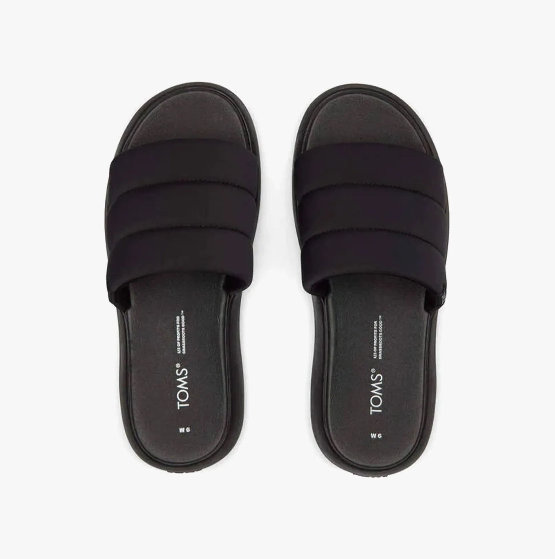 TOMS ALPARGATA MALLOW SLIDE Womens Sandals Black