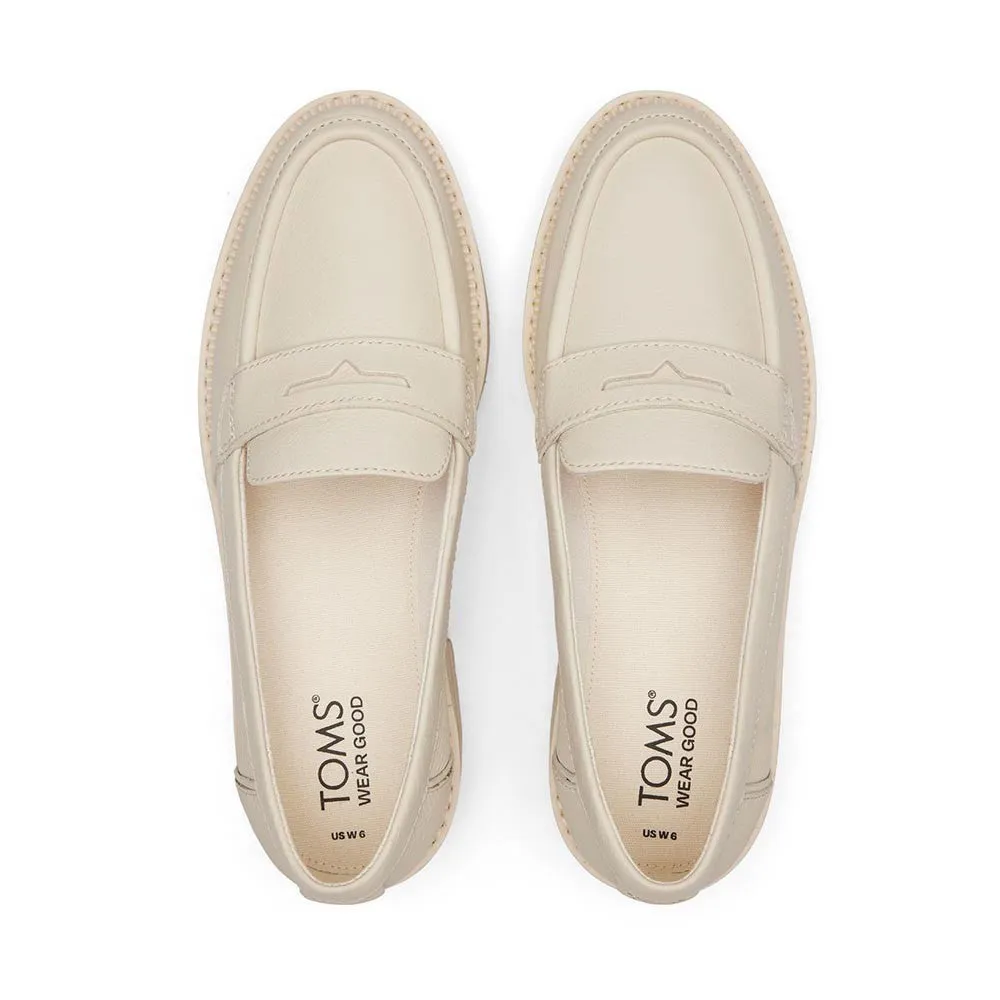 TOMS Women Cara Light Sand Leather Shoes