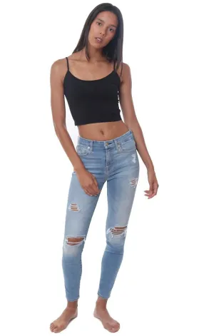 Tops Black Seamless Soft Cropped Cami