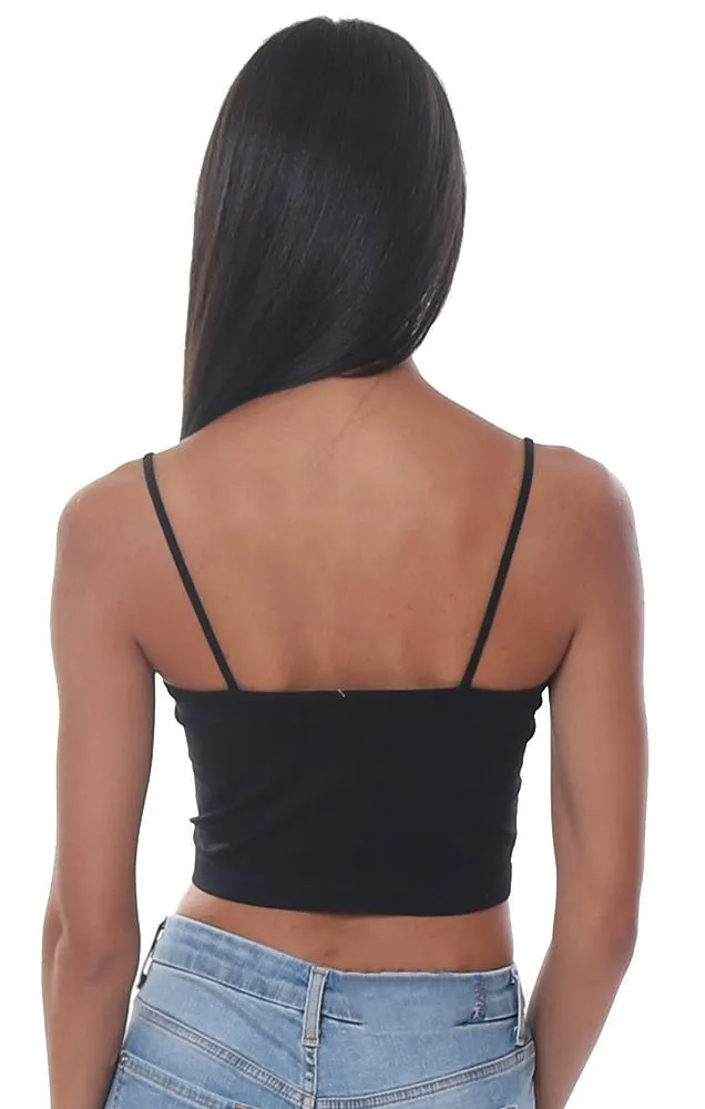 Tops Black Seamless Soft Cropped Cami