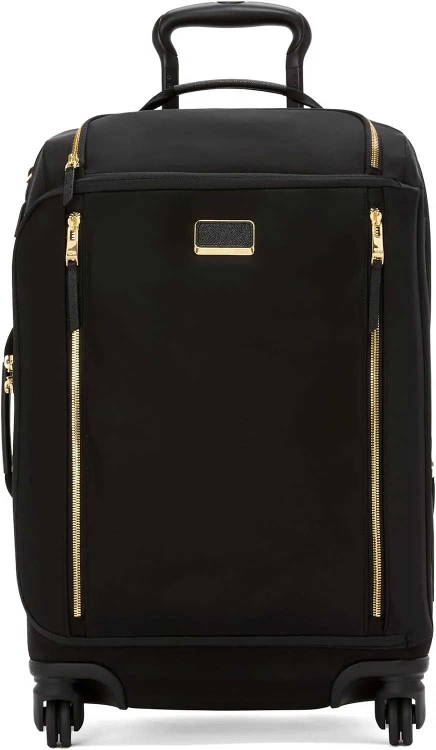 TUMI - Voyageur Leger 4 Wheel Carry-On Luggage - Lightweight and Spacious, Sleek Silhouette, Durable Women's Suitcase - 21.8" International Expandable Carry-On, Black with Gold Hardware