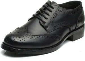 U-lite Women's Perforated Lace-up Wingtip Multicolor Leather Flat Oxfords Vintage Oxford Shoes