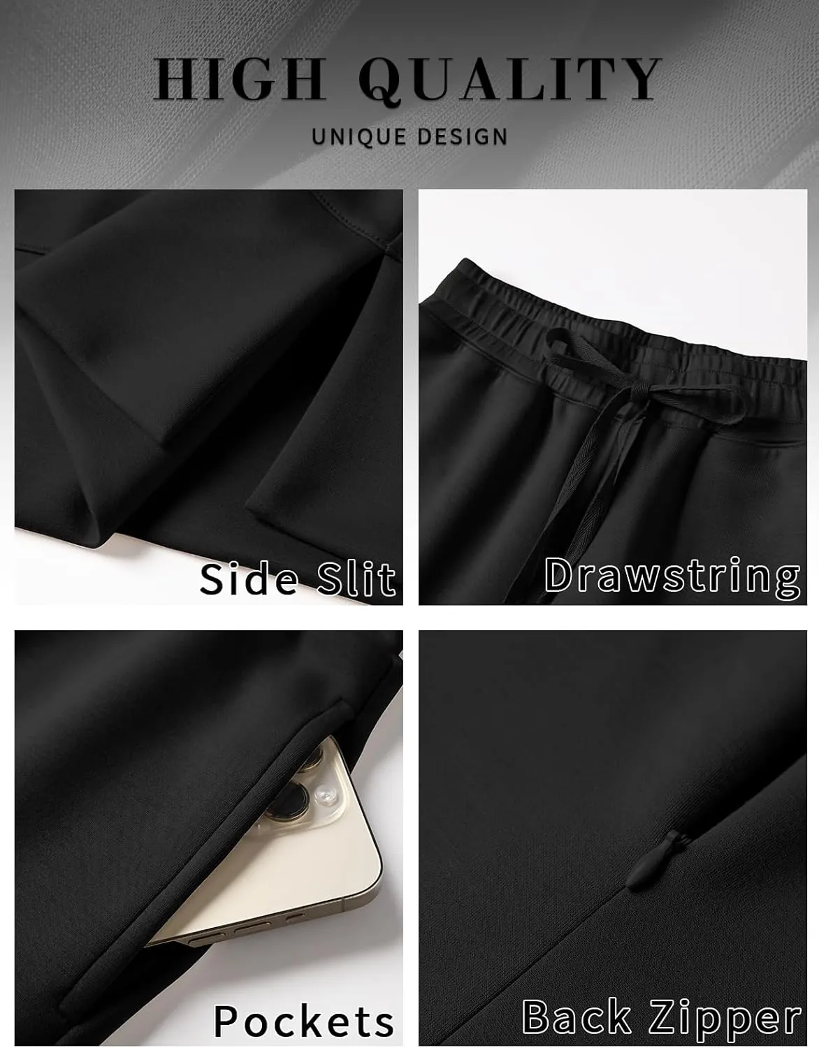 UEU Women's 2 Piece Outfits Lounge Sets Fall Long Sleeve Sweatsuits Wide Leg Pants Travel Casual Matching Tracksuit Clothes