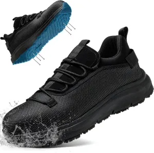 ulogu Non Slip Steel Toe Work Shoes for Men Women,Waterproof Lightweight Comfy Safety Roofing Sneakers
