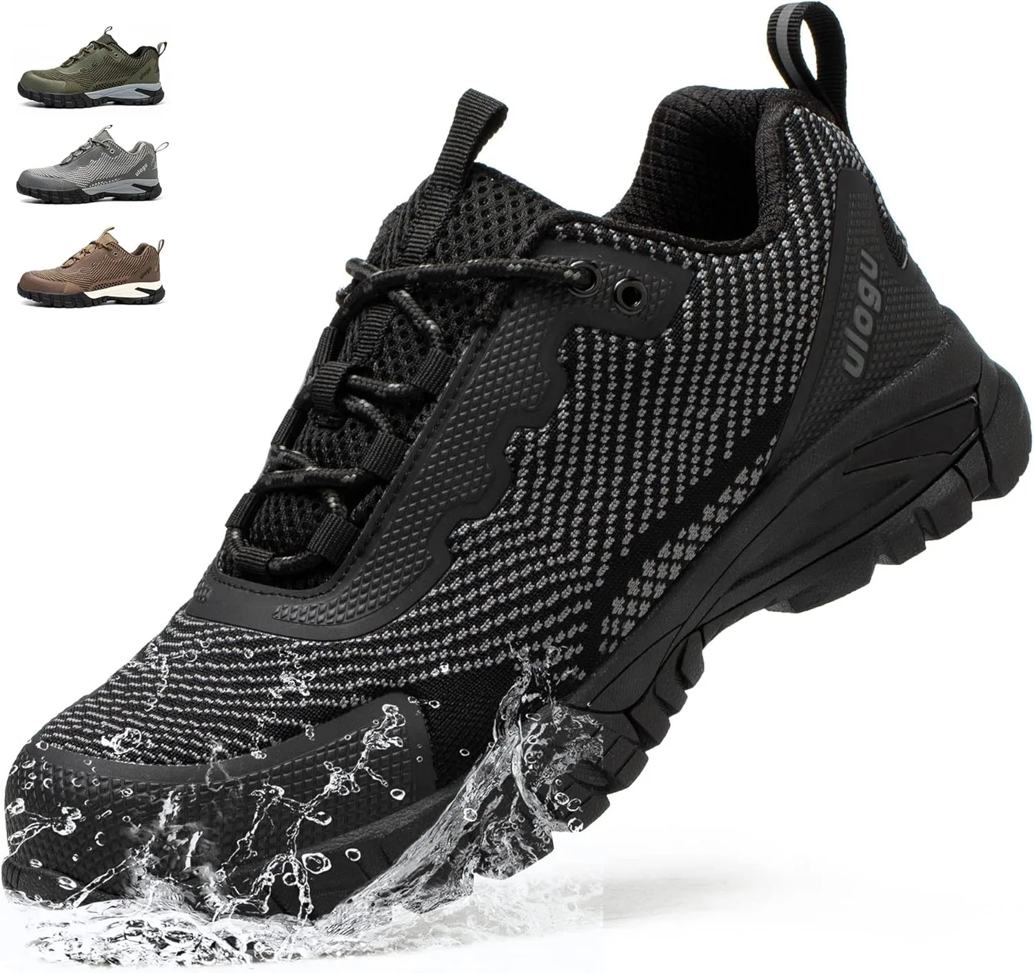 ulogu Waterproof Steel Toe Shoes for Men Comfy Lightweight Non Slip Safety Work Sneakers 6-Month Warranty