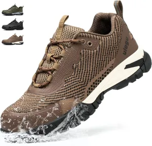 ulogu Waterproof Steel Toe Shoes for Men Comfy Lightweight Non Slip Safety Work Sneakers 6-Month Warranty