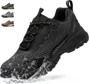 ulogu Waterproof Steel Toe Shoes for Men Comfy Lightweight Non Slip Safety Work Sneakers 6-Month Warranty