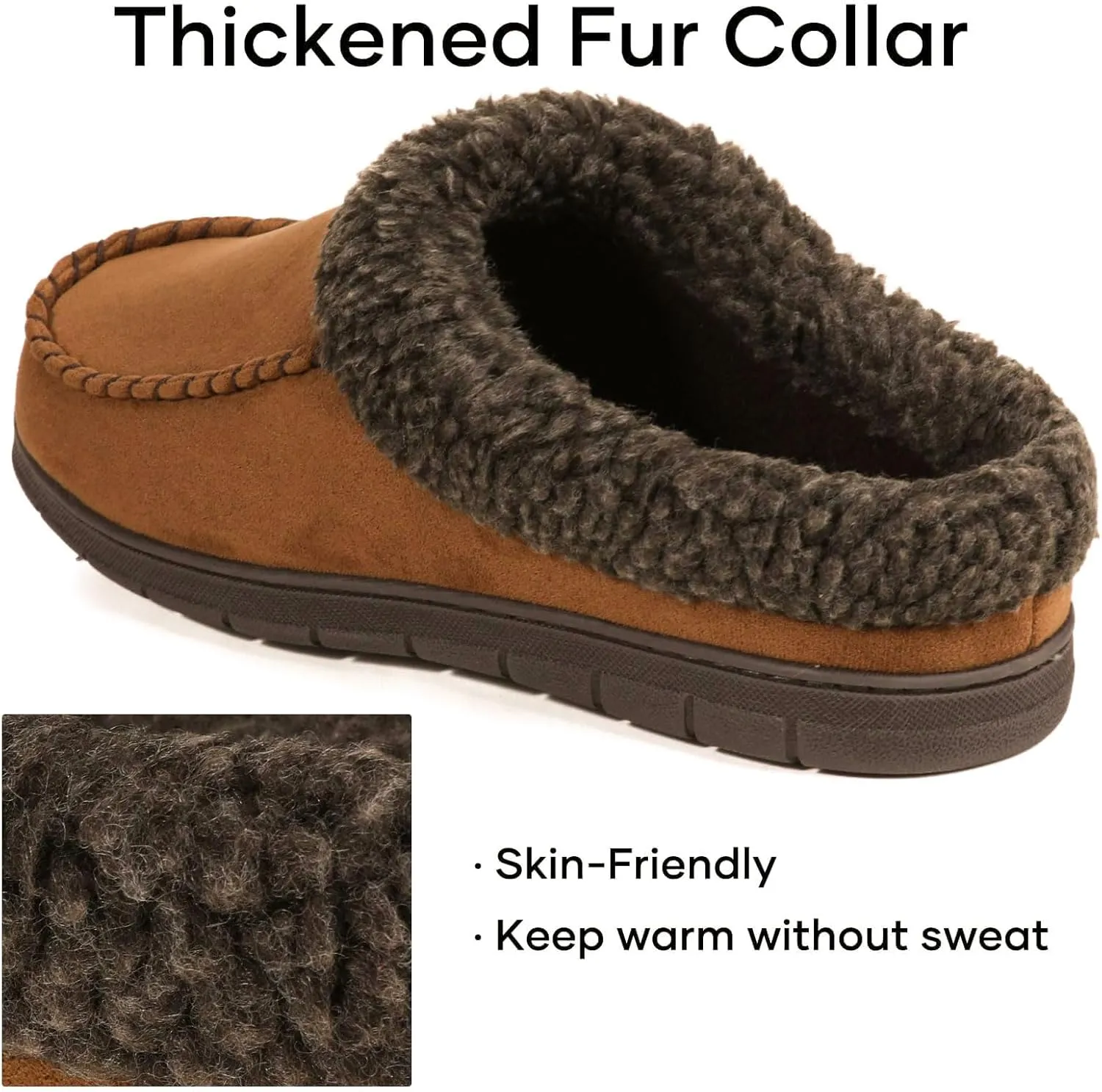 ULTRAIDEAS Men's Nealon Moccasin Clog Slipper, Slip on Indoor/Outdoor House Shoes