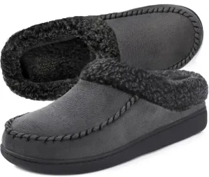 ULTRAIDEAS Men's Nealon Moccasin Clog Slipper, Slip on Indoor/Outdoor House Shoes