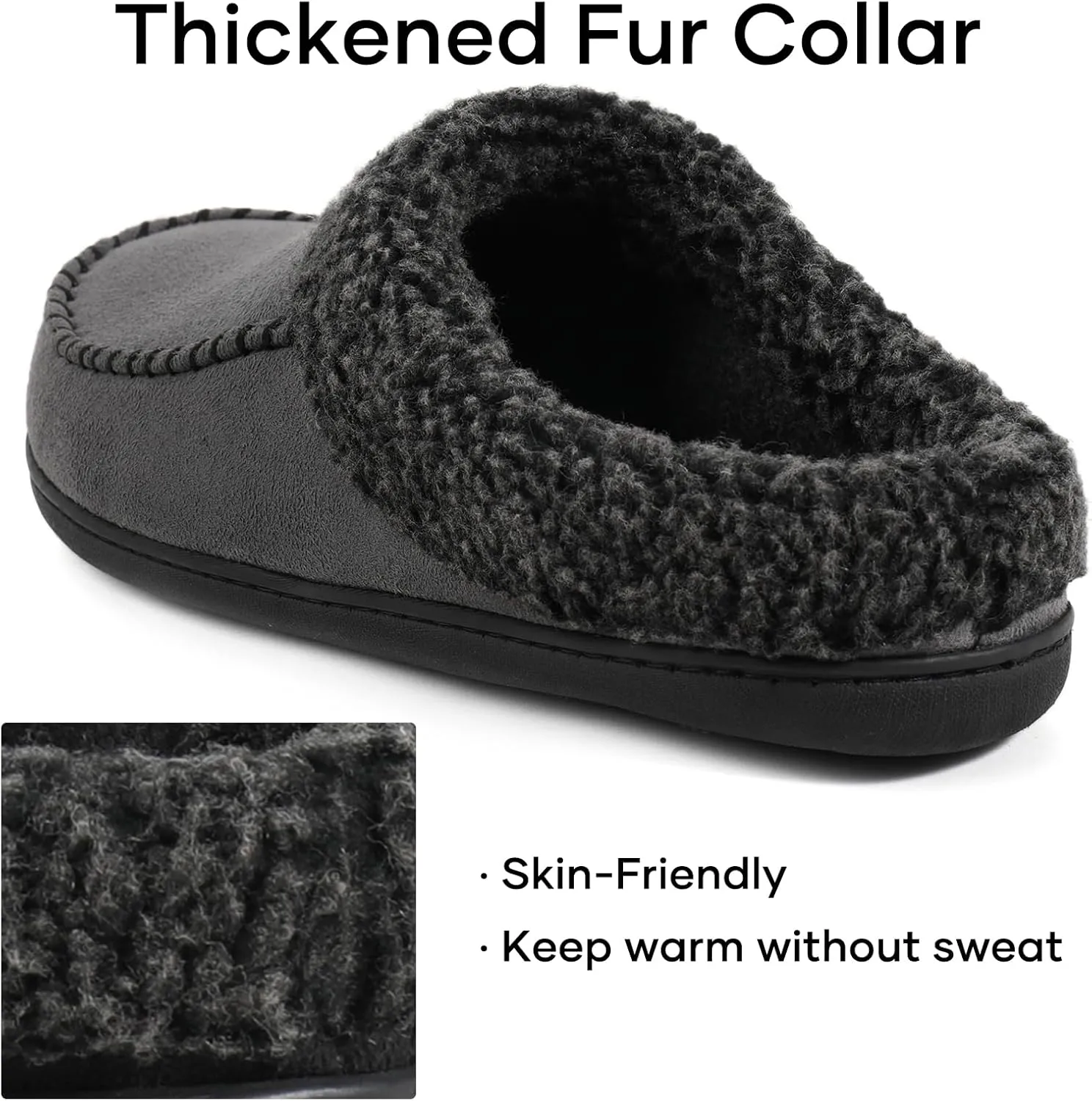 ULTRAIDEAS Men's Nealon Moccasin Clog Slipper, Slip on Indoor/Outdoor House Shoes