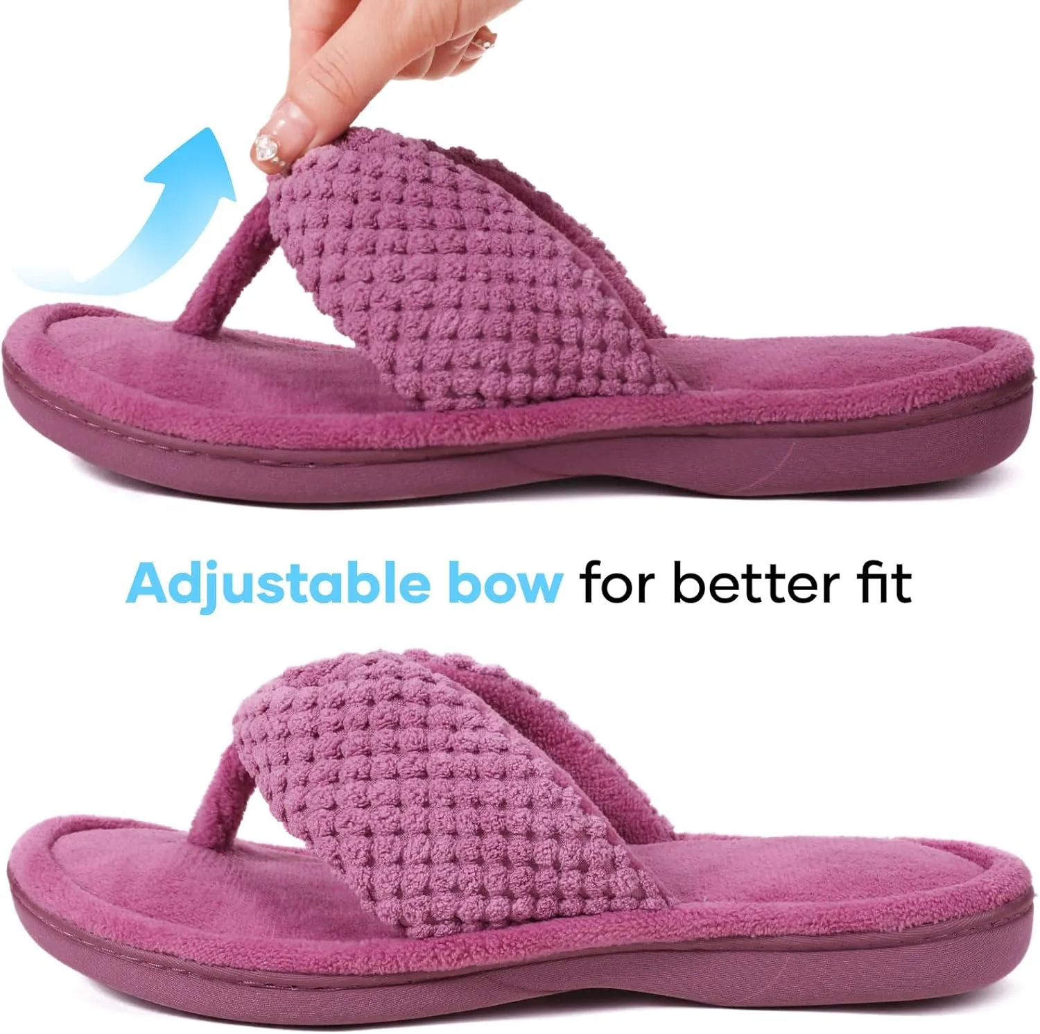 ULTRAIDEAS Women's Popcorn Flip Flop House Slipper with Memory Foam