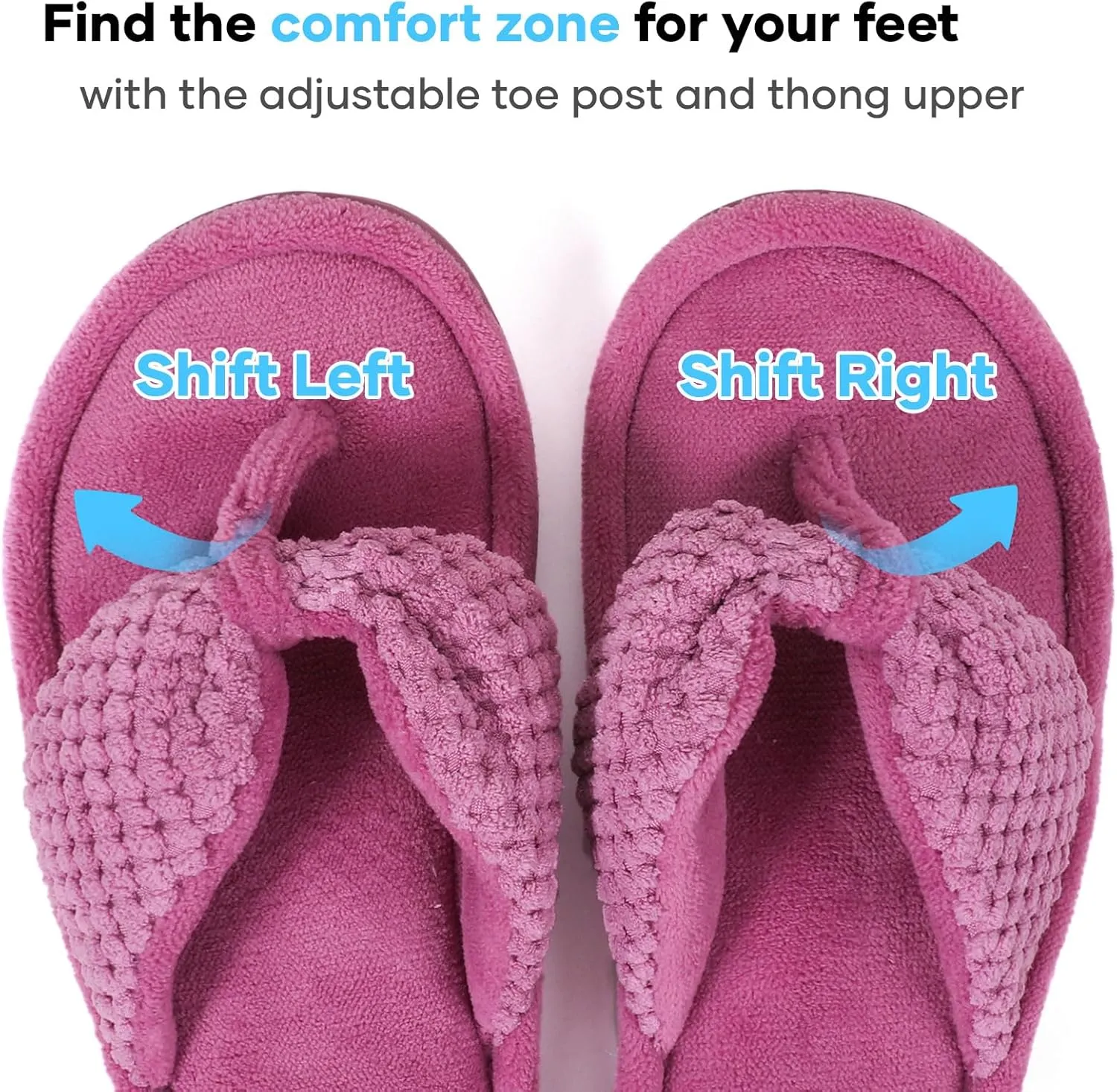 ULTRAIDEAS Women's Popcorn Flip Flop House Slipper with Memory Foam