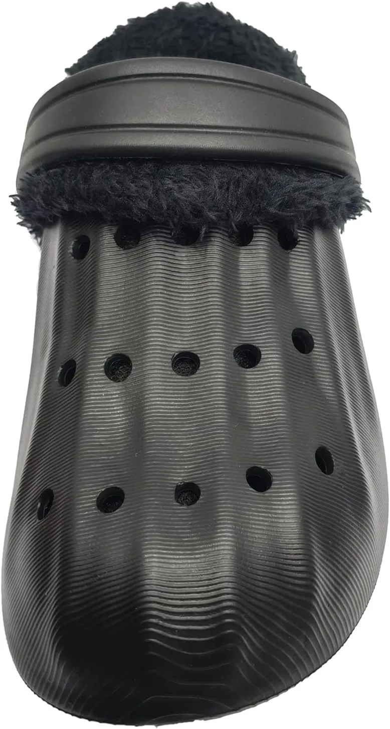 Unisex-Adult Fuzzy Clogs for Outdoor : Fur Lined Garden Shoes for Women and Men Winter Non-Slip Warm Indoor Slip On House Slippers