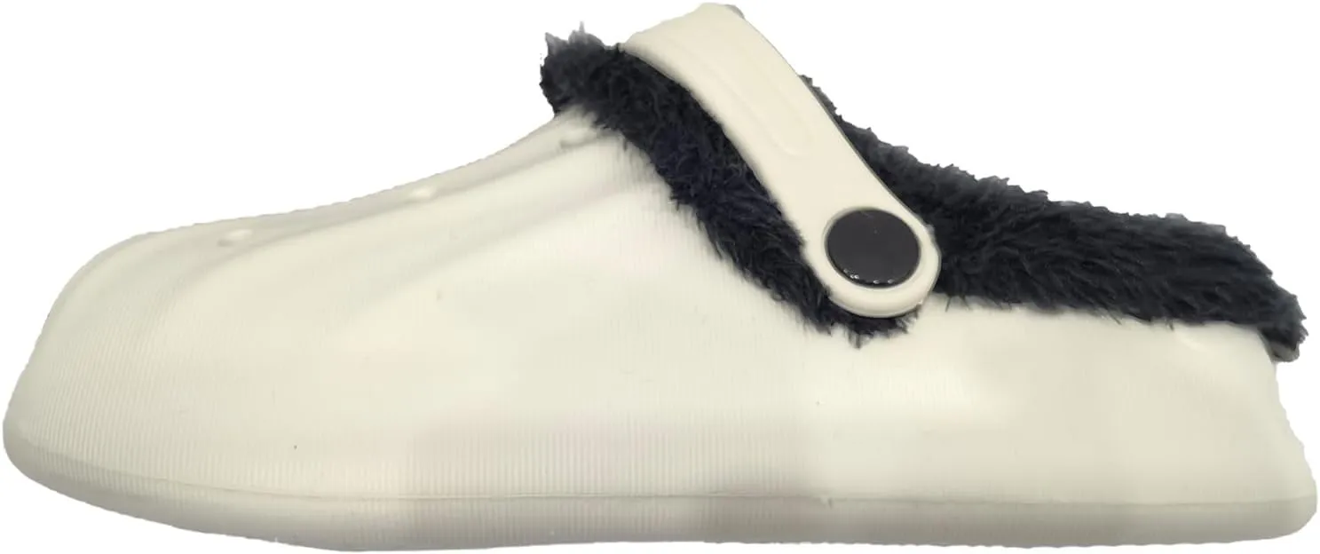 Unisex-Adult Fuzzy Clogs for Outdoor : Fur Lined Garden Shoes for Women and Men Winter Non-Slip Warm Indoor Slip On House Slippers