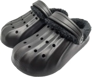 Unisex-Adult Fuzzy Clogs for Outdoor : Fur Lined Garden Shoes for Women and Men Winter Non-Slip Warm Indoor Slip On House Slippers